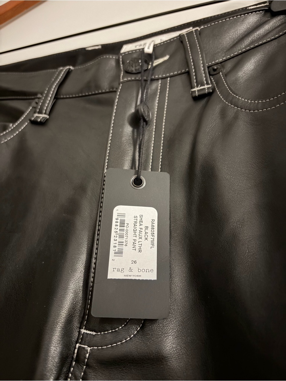 rag & bone Shea Faux Leather Straight Pant in Black - Picture 4 of 6